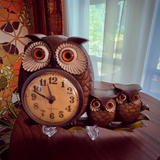 Vintage Newhaven Burwood Owl Family Clock