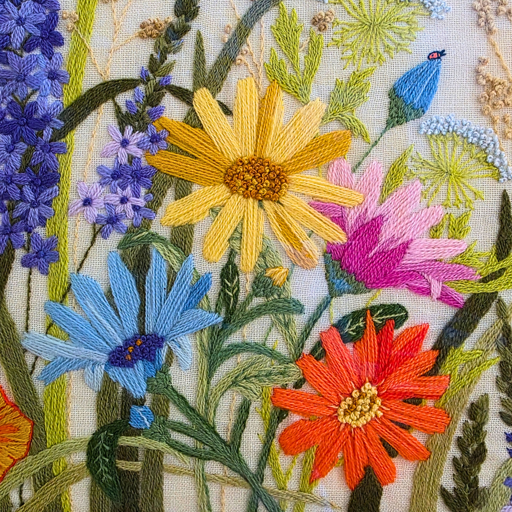 Spring Flowers Crewel