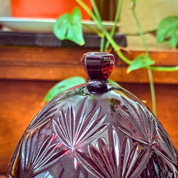 Ruby Red Covered Crystal Candy Dish