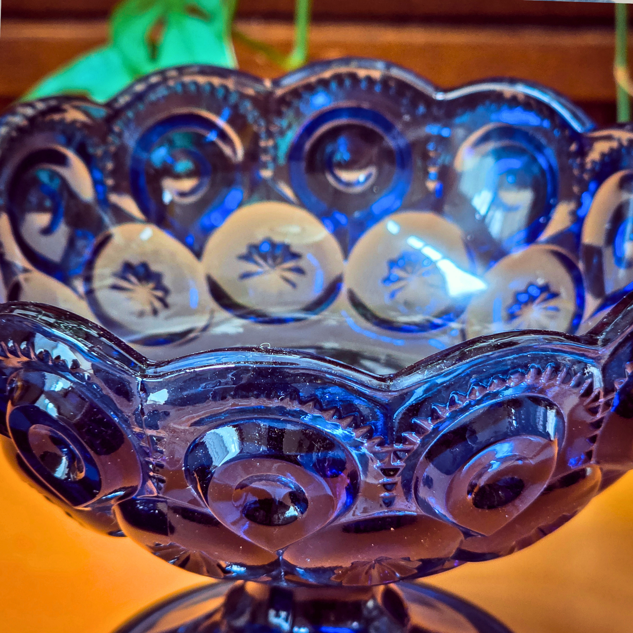 Moon and Stars Lidded Pedestal Compote Candy Dish