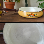 1970s Sears Roebuck & Co. Merry Mushroom 8 Piece Enamel Cookwear Set