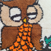 Sleepy Owl on Branch Latch Hook Rug