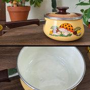 1970s Sears Roebuck & Co. Merry Mushroom 8 Piece Enamel Cookwear Set