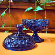 Moon and Stars Lidded Pedestal Compote Candy Dish