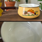 1970s Sears Roebuck & Co. Merry Mushroom 8 Piece Enamel Cookwear Set