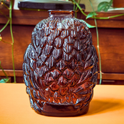 Dark Amber Libby Glass Wise Old Owl Bank