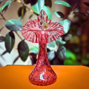 Cranberry Dot Optic Jack Vase