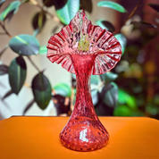 Cranberry Dot Optic Jack Vase