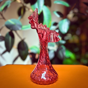 Cranberry Dot Optic Jack Vase