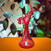 Cranberry Dot Optic Jack Vase