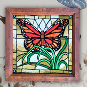 Monarch Butterfly Stained Glass Crewel